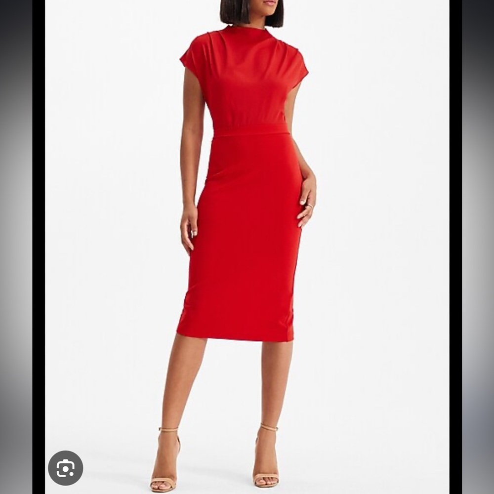 Express Vibrant Red Midi Dress